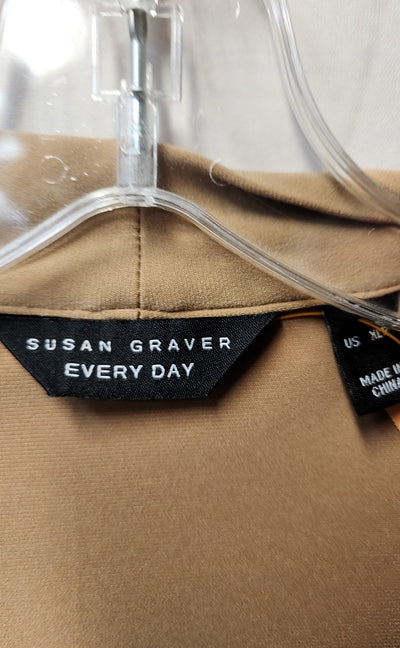 Susan Graver Women's Size XL Petite Tan Cardigan