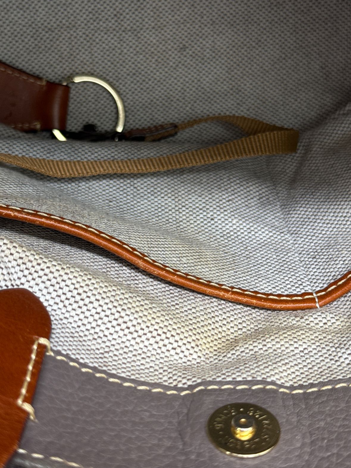 Dooney & Bourke Brenna Elephant Gray Leather Satchel Shoulder Purse Bag AS IS