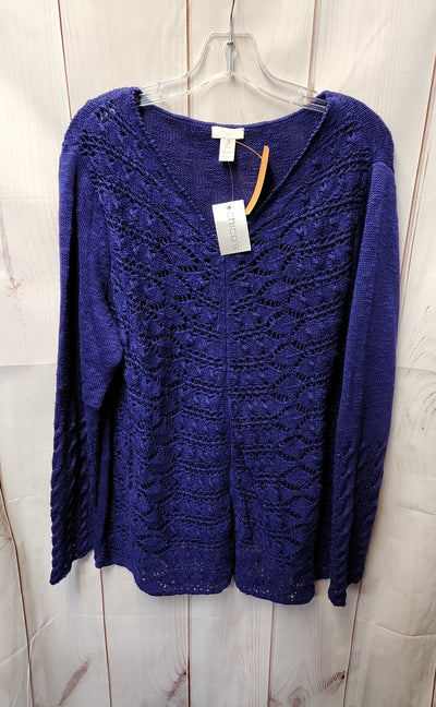 NWT Chico's Women's Size 3 = US XL Purple Sweater