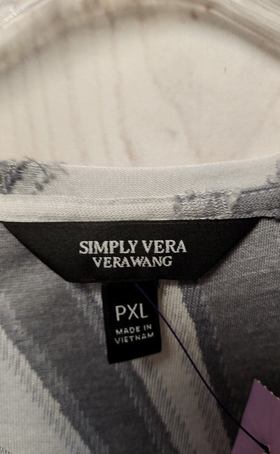 Simply Vera Women's Size XL Petite Gray Short Sleeve Top