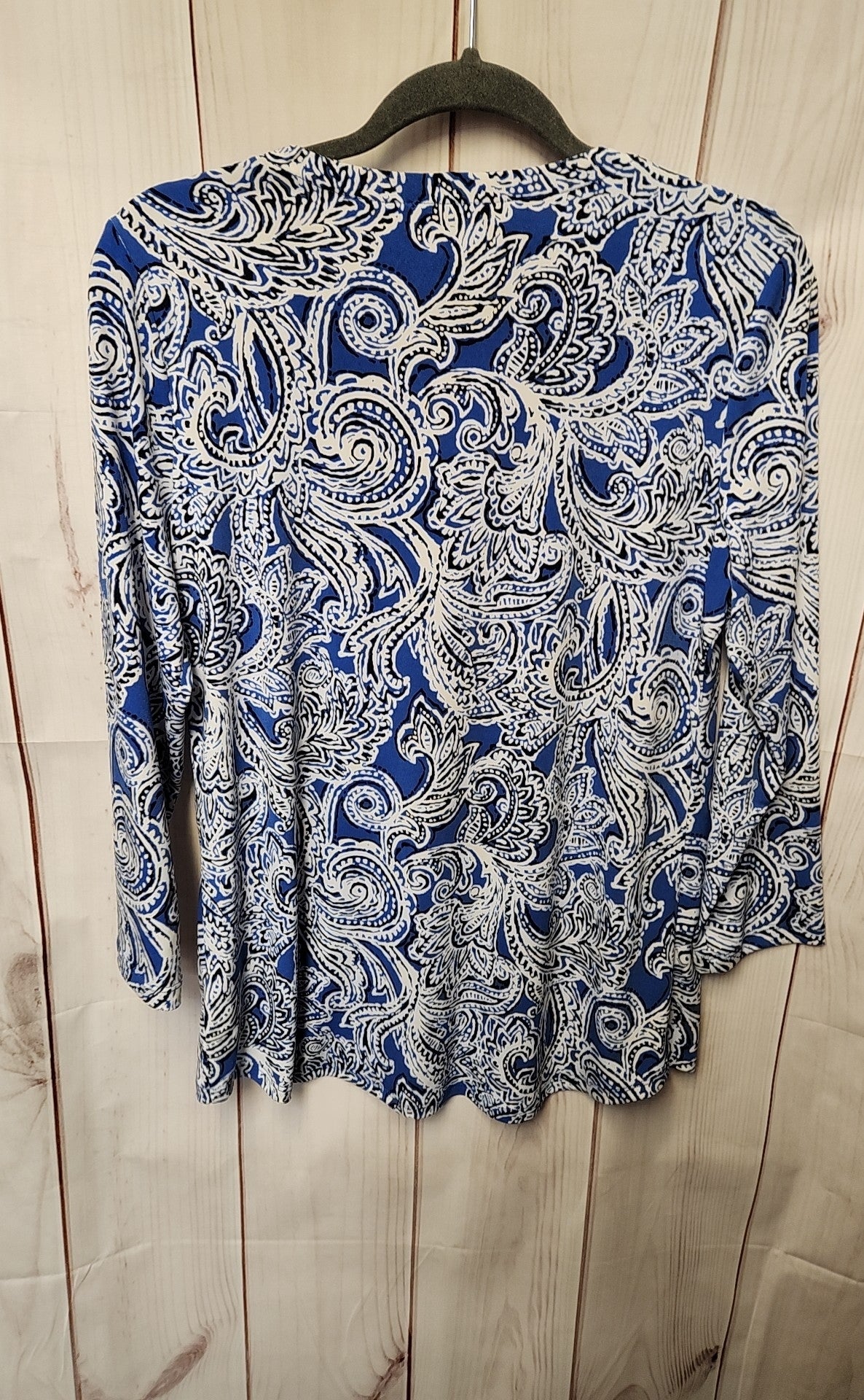 Jones New York Women's Size M Blue 3/4 Sleeve Top