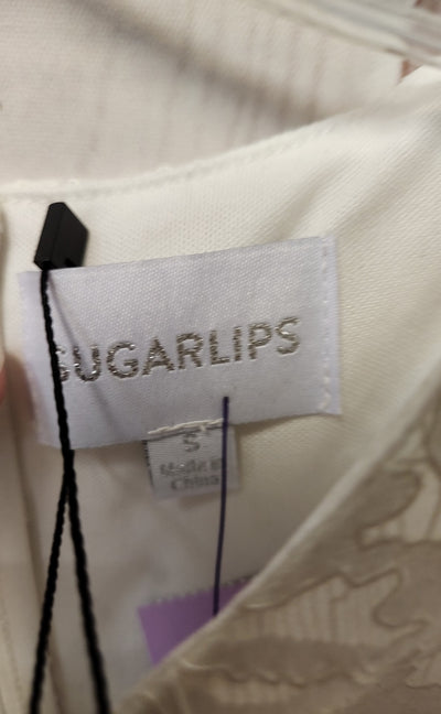 NWT Sugarlips Women's Size S White Lace Floral Dress