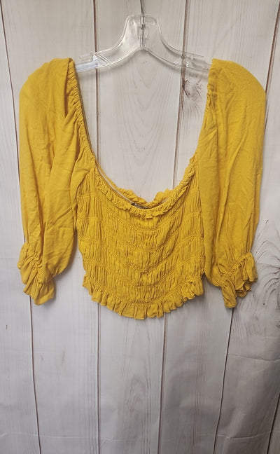 Urban Outfitters Women's Size S Yellow 3/4 Sleeve Top