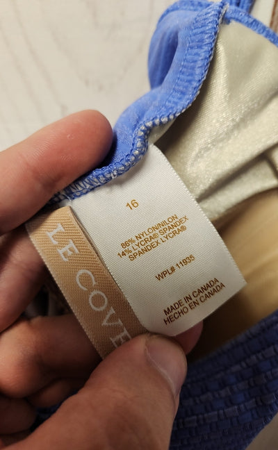 Le Cove Women's Size 16 Blue Swimsuit