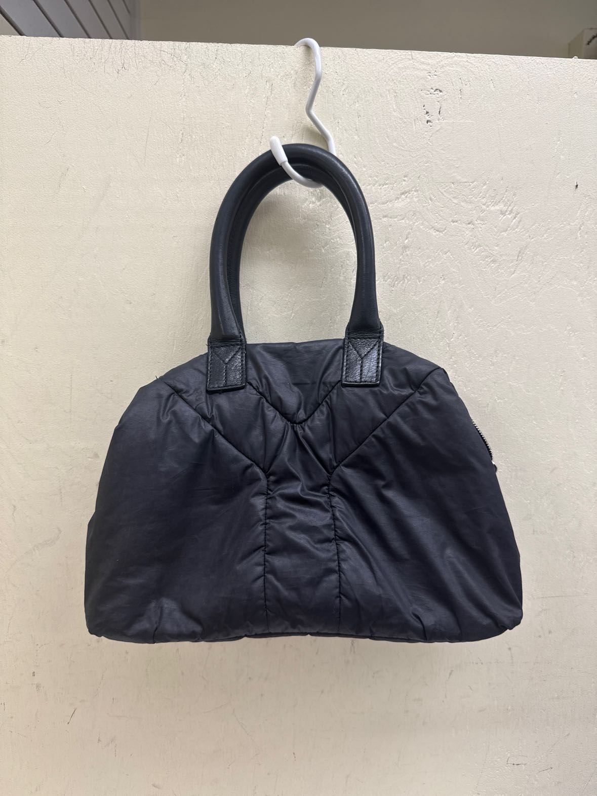Yves Saint Laurent Signature Y front puff Silk Black Purse Bag YSL