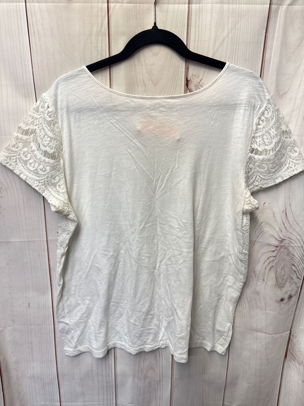 Loft Women's Size XL White Lace Short Sleeve Top