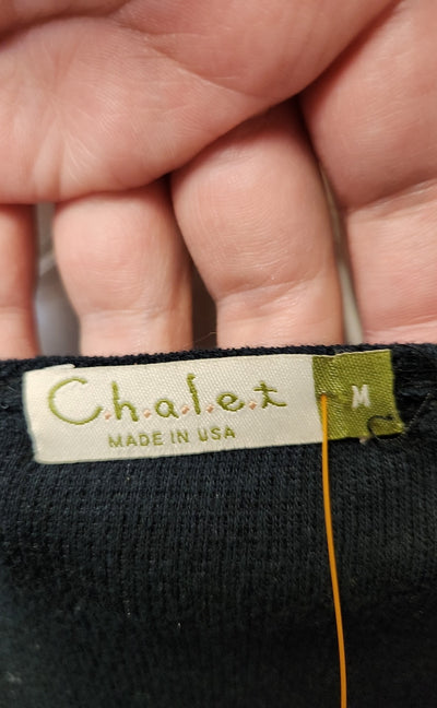 Chalet Women's Size M Black 3/4 Sleeve Top