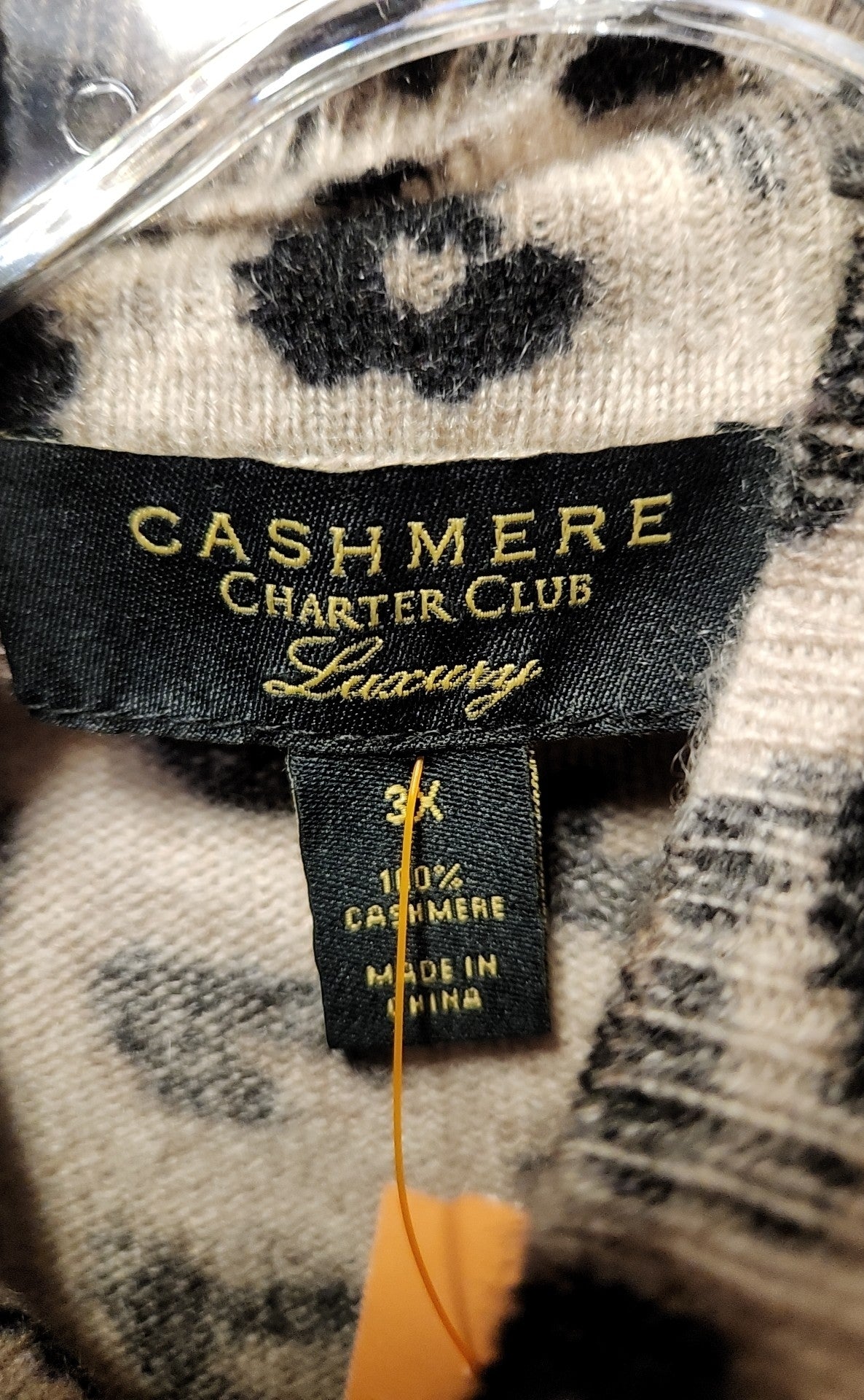 Charter Club Women's Size 3X Brown Animal Print Sweater