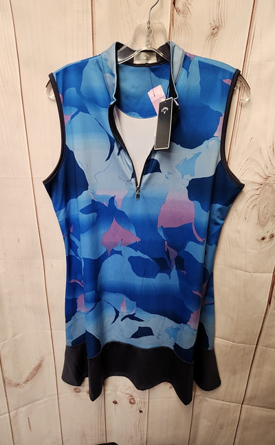 NWT Callaway Women's Size L Blue Dress