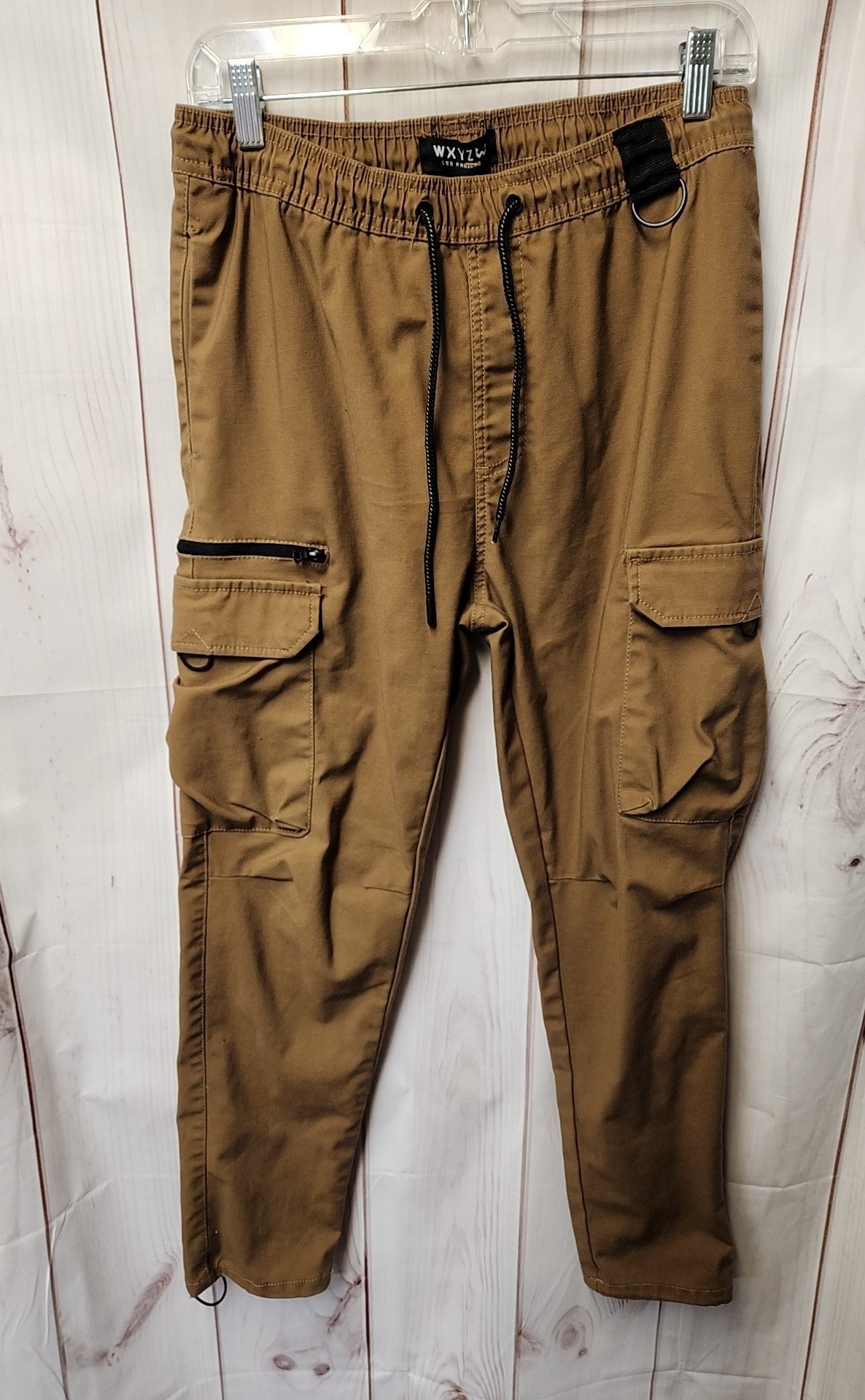 WXYZ Lost Angeles Men's Size M Tan Pants Cargo Elastic Waist