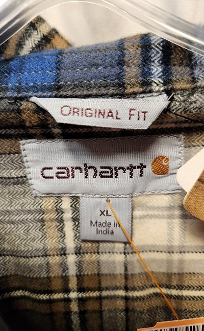 NWT Carhartt Men's Size XL Blue & Tan Shirt