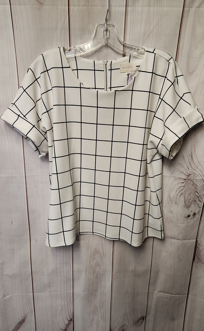 Mello Day Women's Size S White & Black Short Sleeve Top