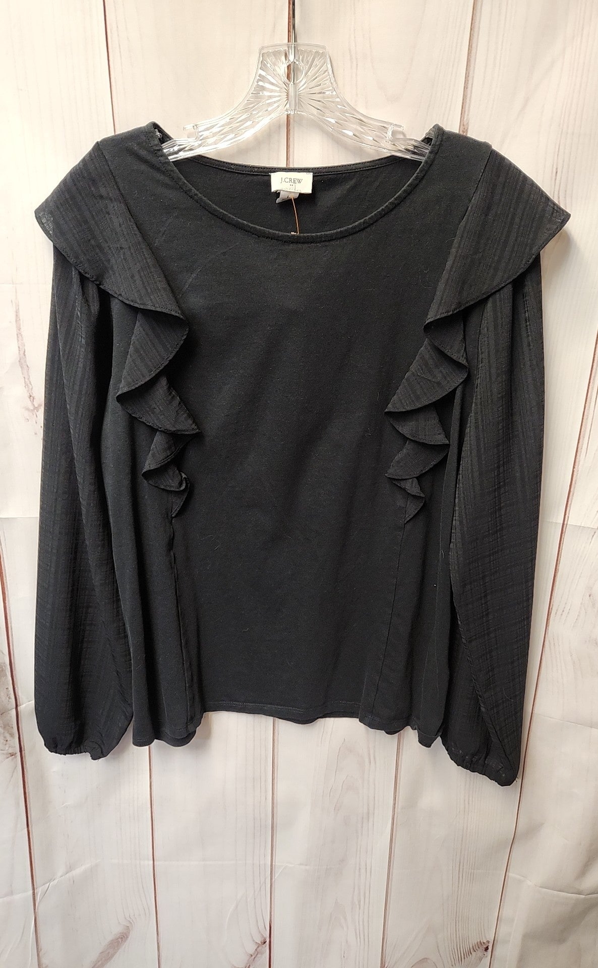 J Crew Women's Size L Black Long Sleeve Top