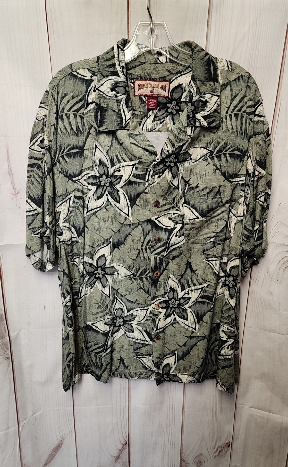 Caribbean Joe Men's Size L Green Shirt