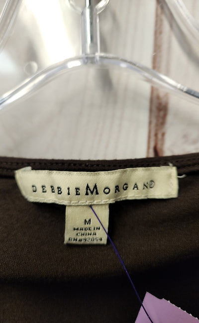 Debbie Morgan Women's Size M Brown Beaded Sleeveless Top