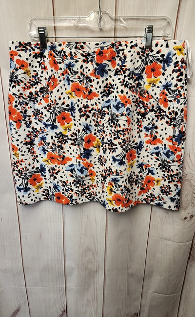 Jones New York Women's Size L White Floral Skirt