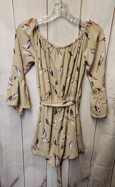 Design Lab Women's Size S Beige Romper