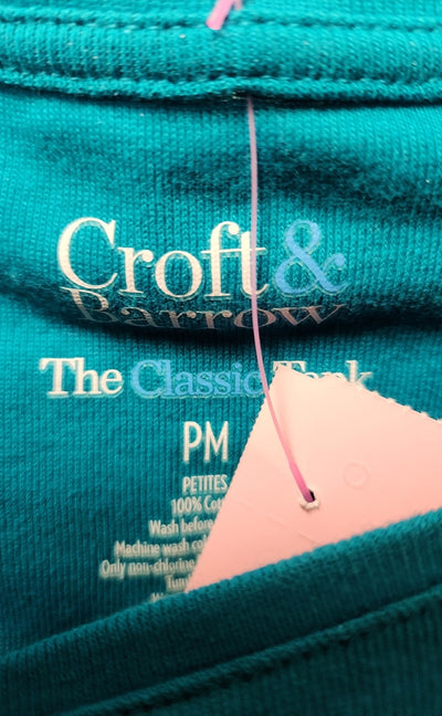 Croft & Barrow Women's Size M Petite Teal Sleeveless Top