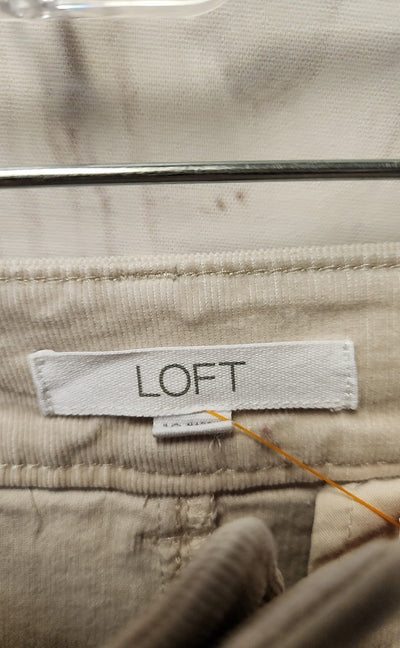 Loft Women's Size 10 Beige Corduroy Pants The Palmer Wide Leg