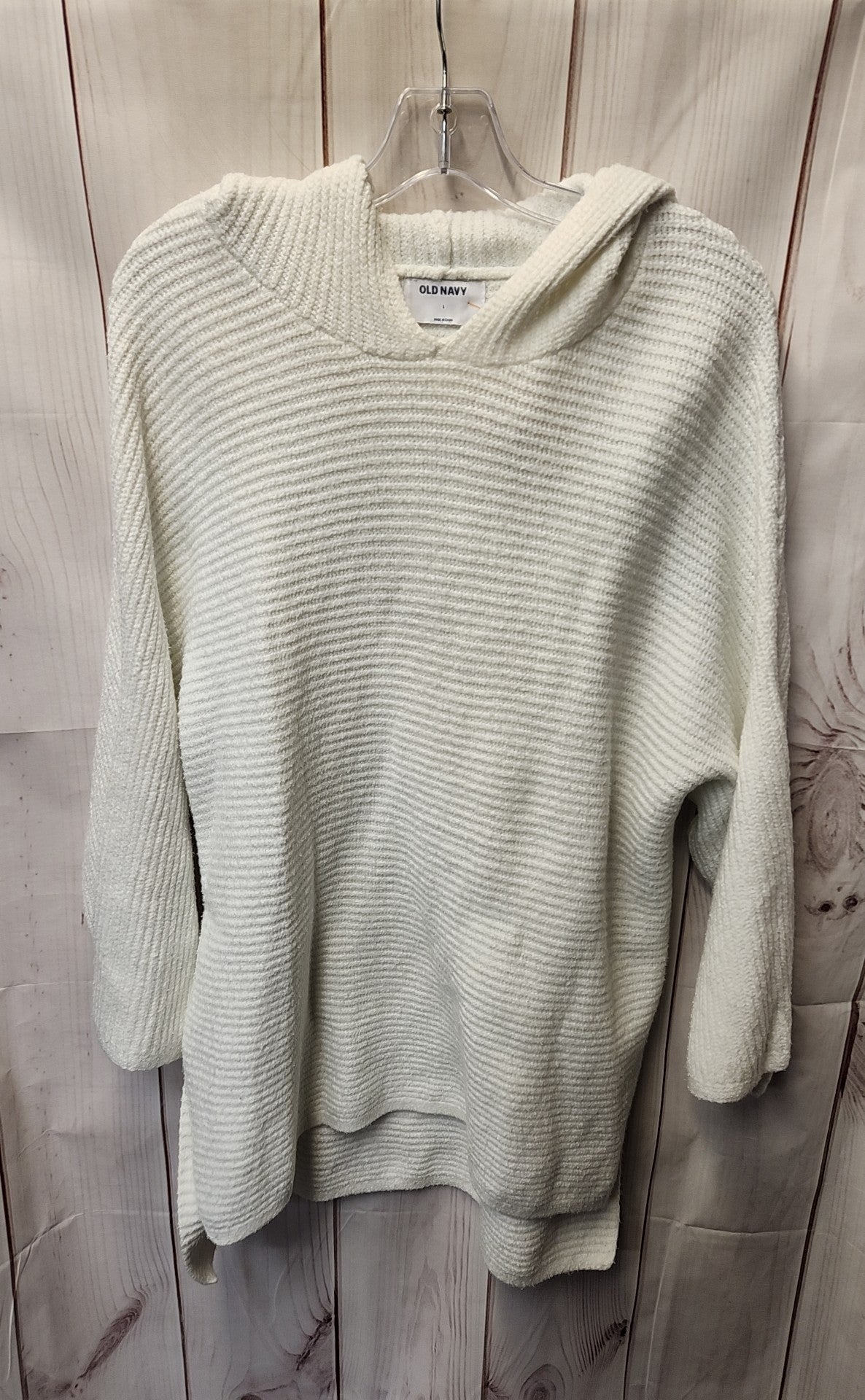 Old Navy Women's Size L White Hooded Sweater