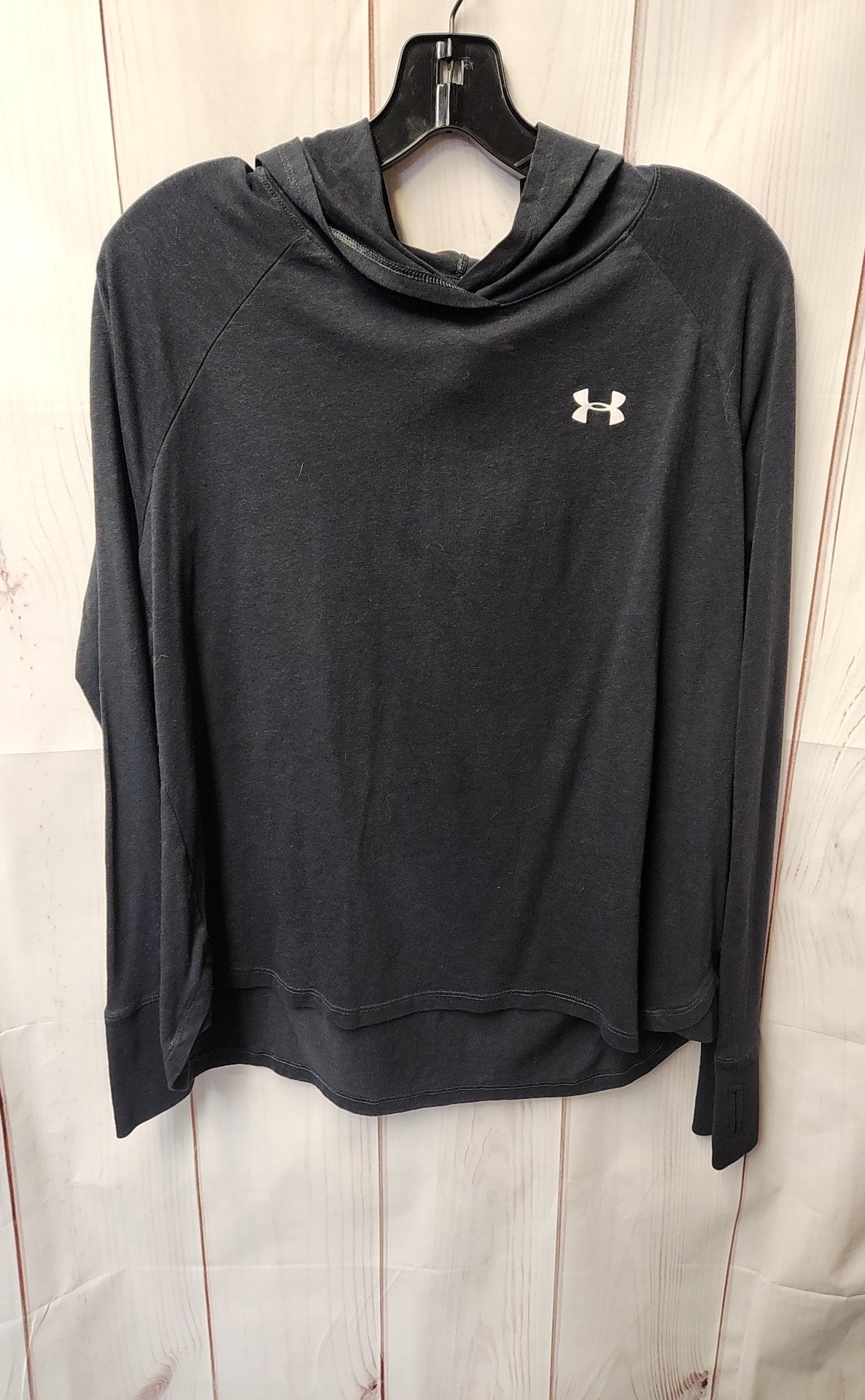 Under Armour Women's Size M Black Hooded Long Sleeve Top