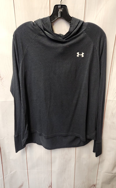 Under Armour Women's Size M Black Hooded Long Sleeve Top