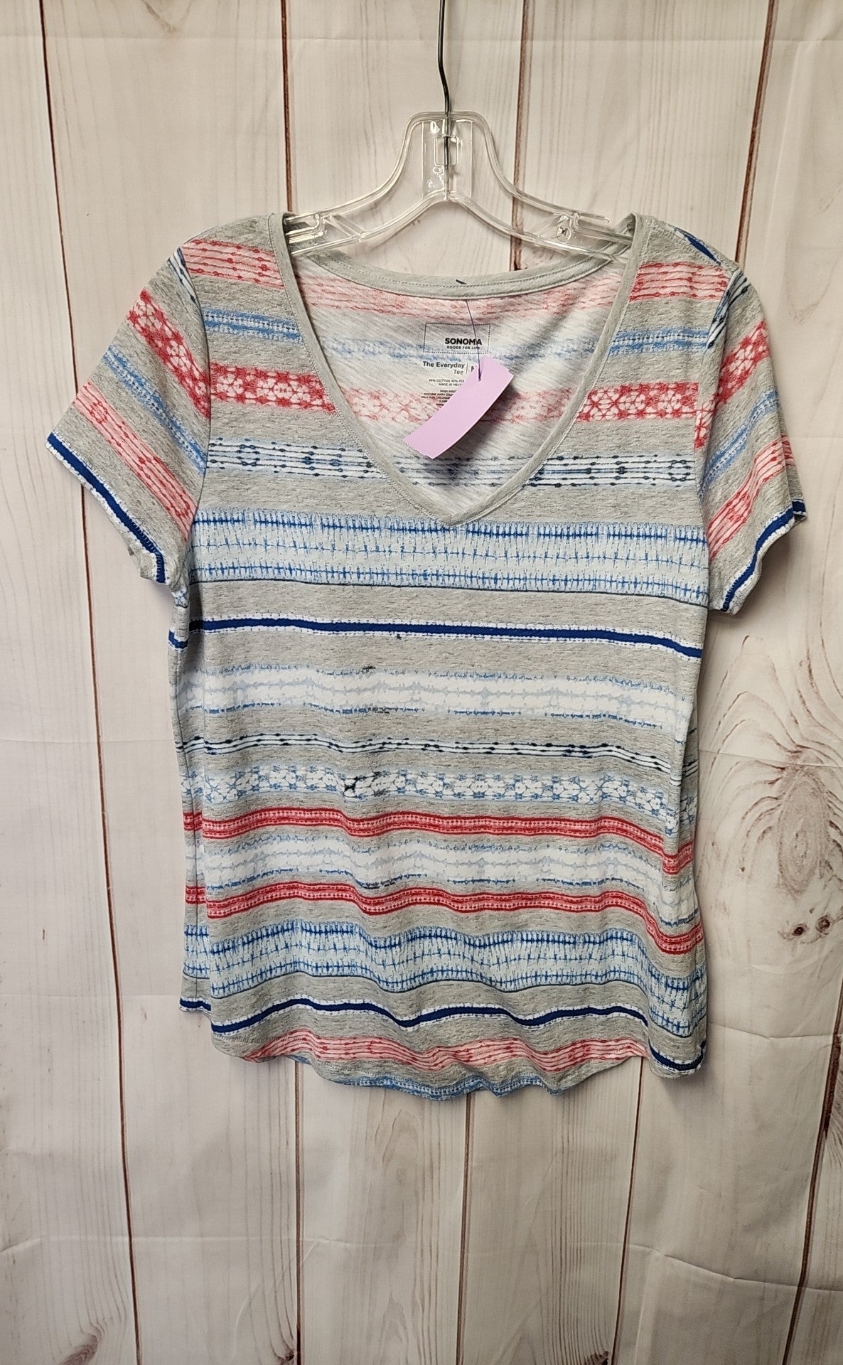 Sonoma Women's Size M Gray Short Sleeve Top