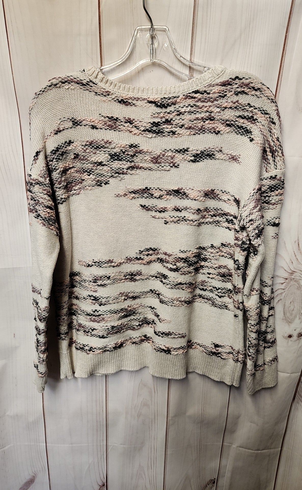 Pure Jill Women's Size M Petite White & Pink Sweater