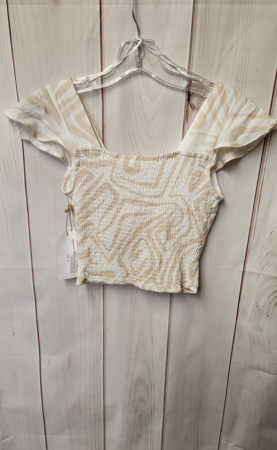NWT Midnight SkyWomen's Size XS Beige Short Sleeve Top