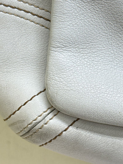 Coach F06468 White Leather Soho Double Front Pocket Shoulder Purse Bag AS IS