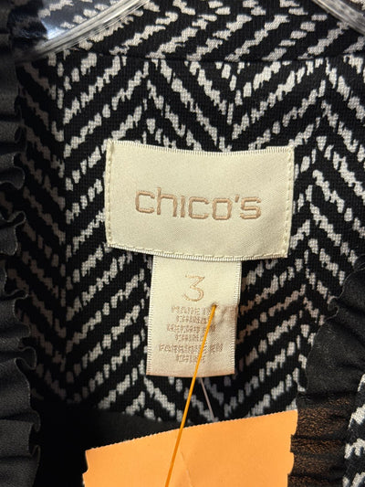 Chico's Women's Size 3 = XL Black & White Cardigan