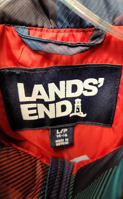 Lands End Women's Size L Petite Red & Blue Vest