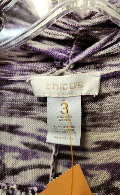 NWT Chico's Women's Size 3 = US XL Purple Cardigan