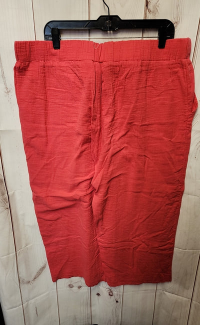Logo Women's Size XL Red Cotton Pants Beach To Street