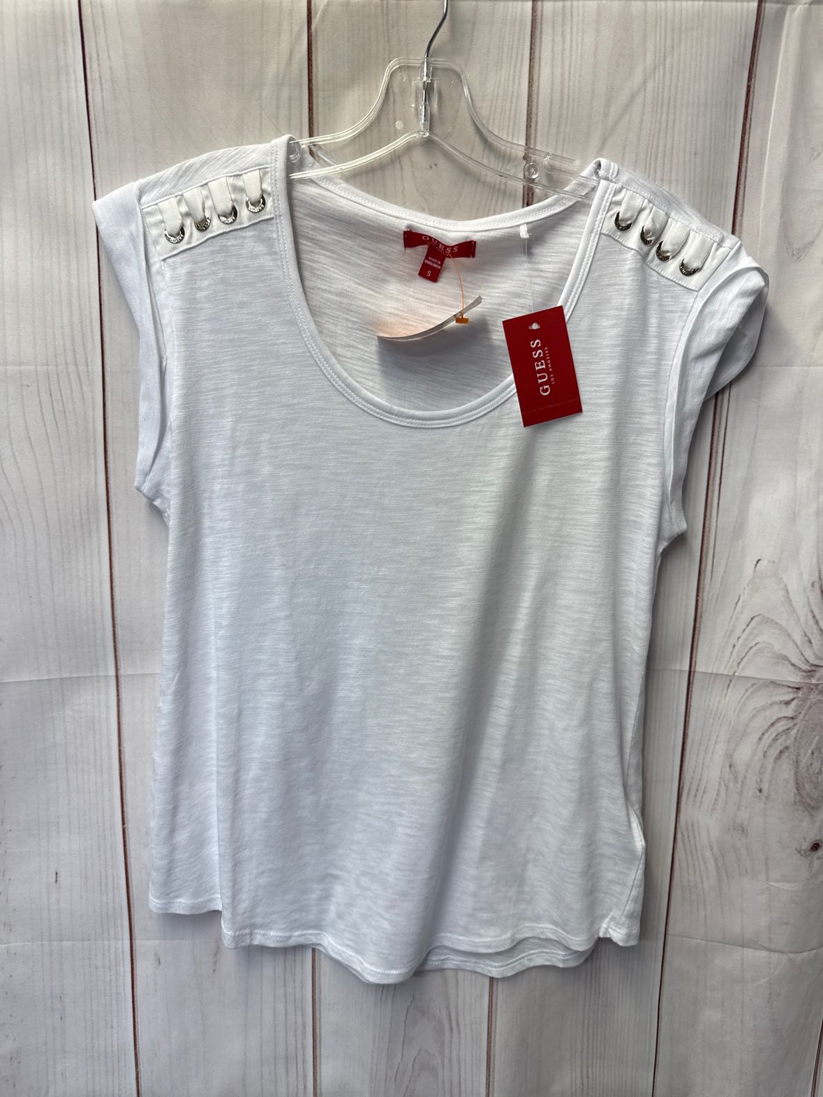 NWT Guess Women's Size S White Short Sleeve Top