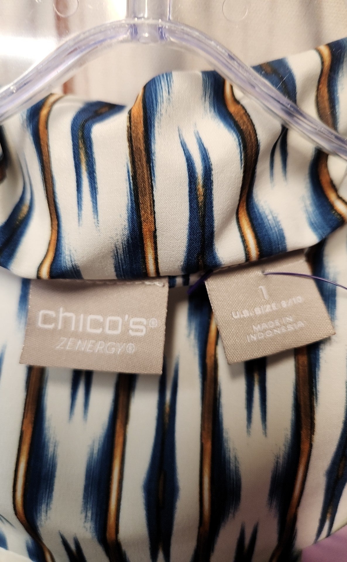 Zenergy - Chico's Women's Size 1 = US M White & Blue Jacket