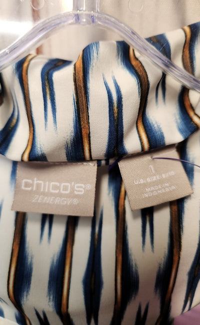 Zenergy - Chico's Women's Size 1 = US M White & Blue Jacket