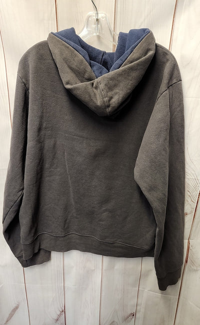 North Face Men's Size L Gray Full Zip Hooded Sweatshirt