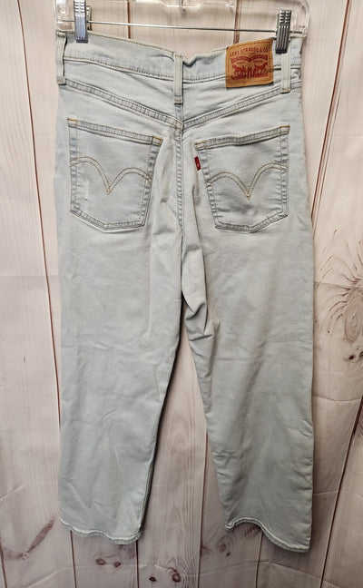 Levis Women's Size 28 (5-6) Blue Jeans Ribcage Straight Ankle