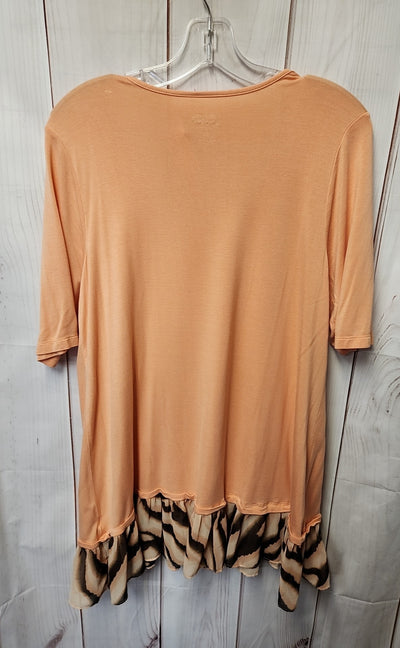 Logo Women's Size M Peach Short Sleeve Top