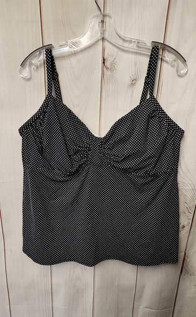 Lands End Women's Size 18 Black Swim Top