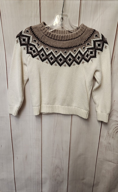 Old Navy Girl's Size 4 White & Brown Sweater