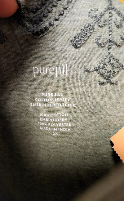Pure Jill Women's Size 2X Green 3/4 Sleeve Top