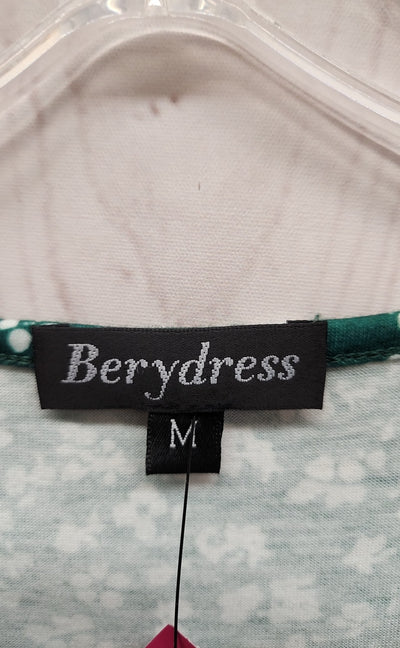 Berydress Women's Size M Green Floral Dress