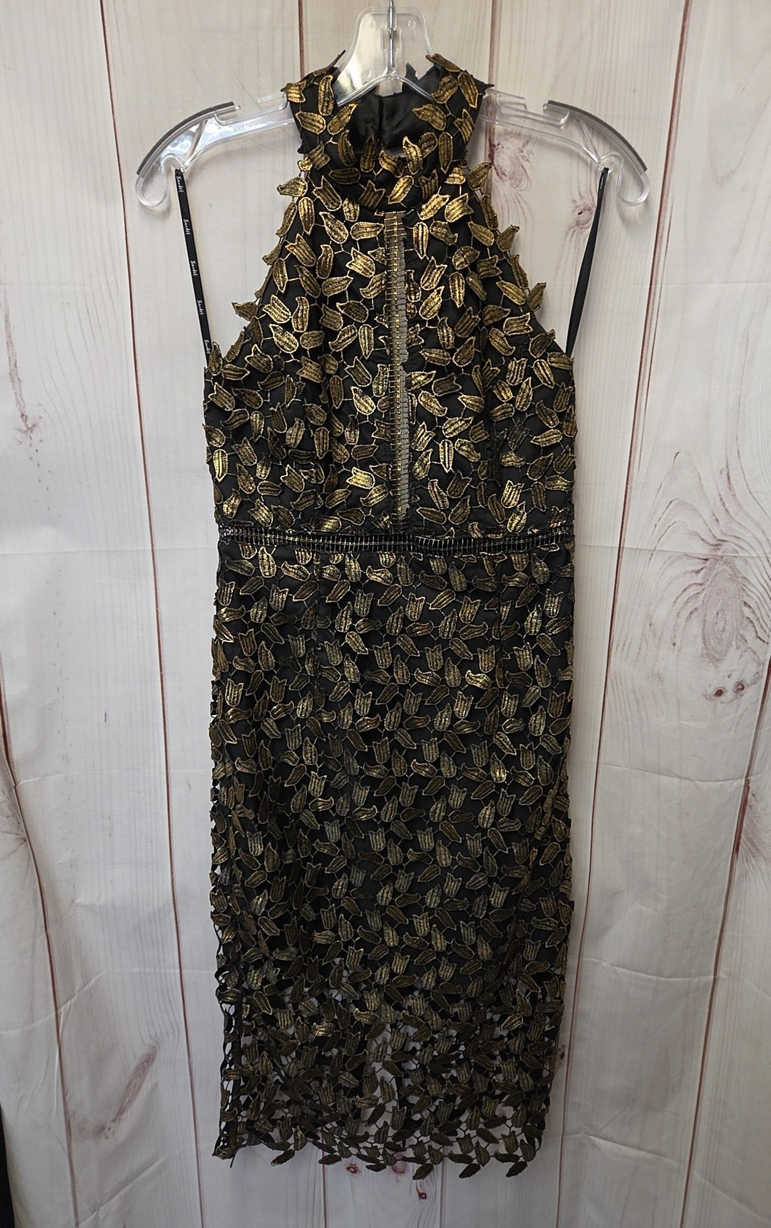 Bardot Women's Size 6 Black & Gold Floral Dress Off The Rack Bardot Women's Size 6 Black & Gold Floral Dress Off The Rack