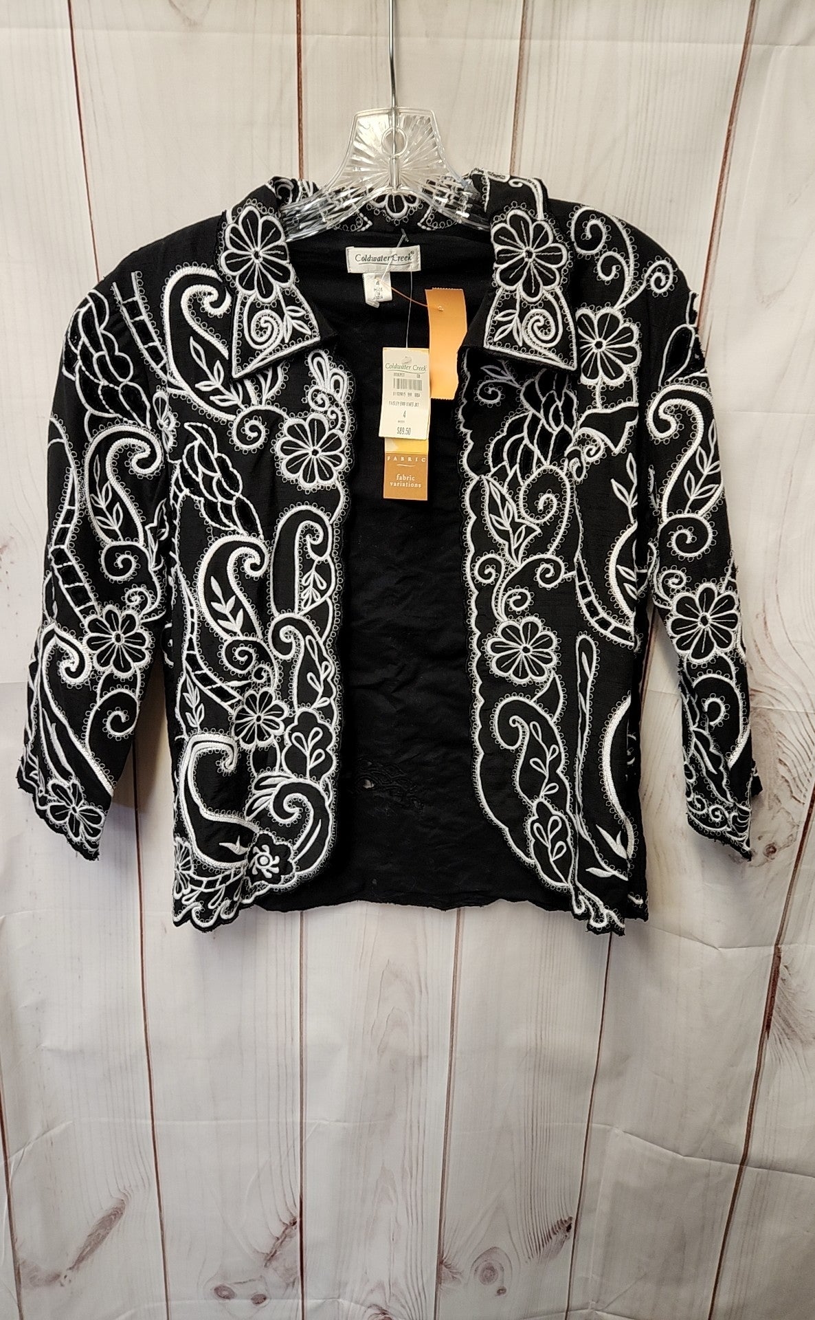 NWT Coldwater Creek Women's Size 4 Black Cardigan