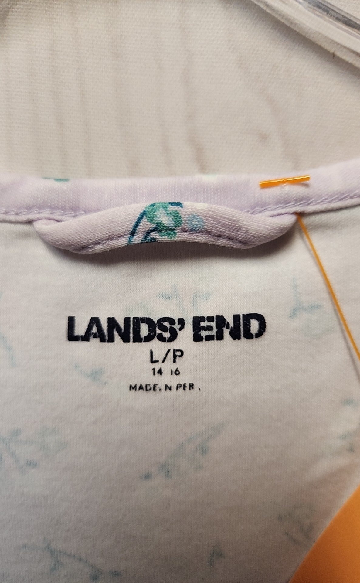 Lands End Women's Size L Purple Floral Nightgown