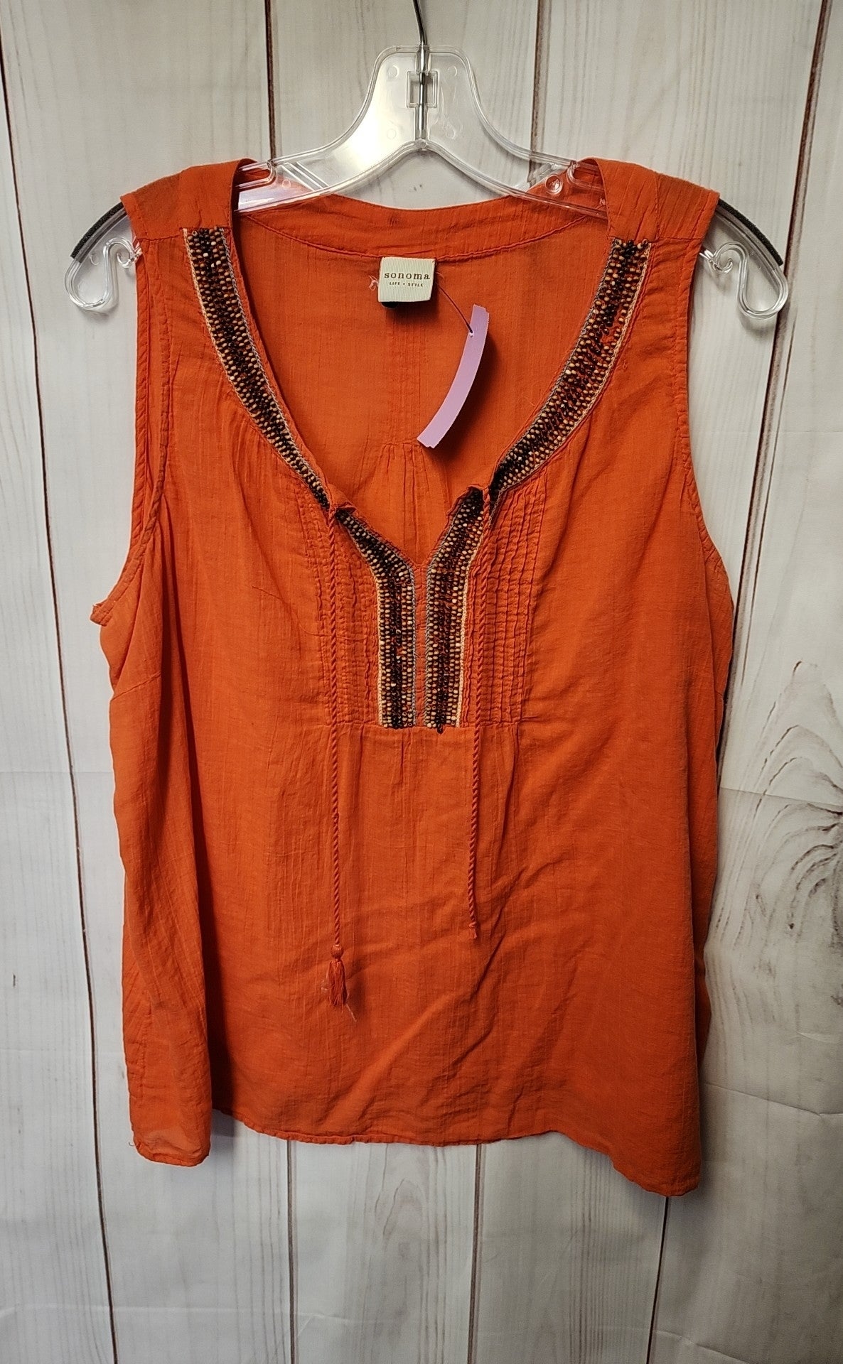 Sonoma Women's Size XL Orange Sleeveless Top