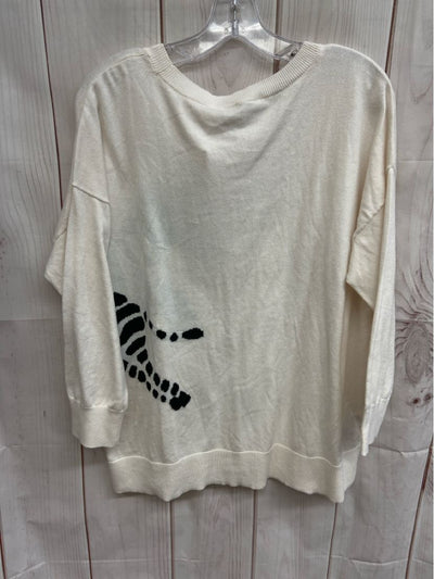 Loft Women's Size XL White Animal Print Sweater