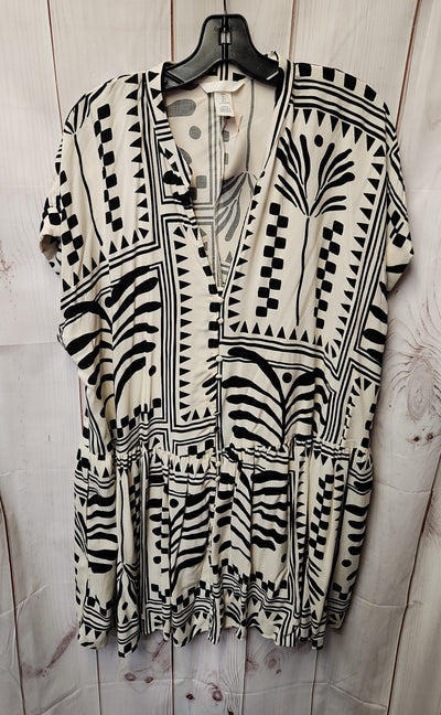 H&M Women's Size L White & Black Dress